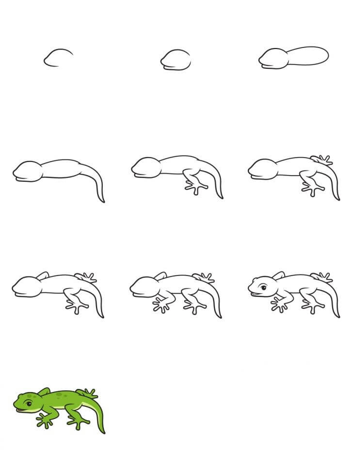 How to draw Lizard idea 2