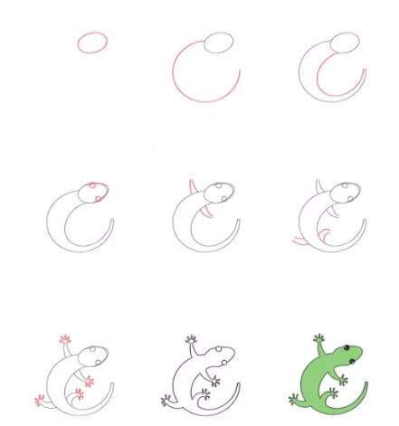 How to draw Lizard idea 3