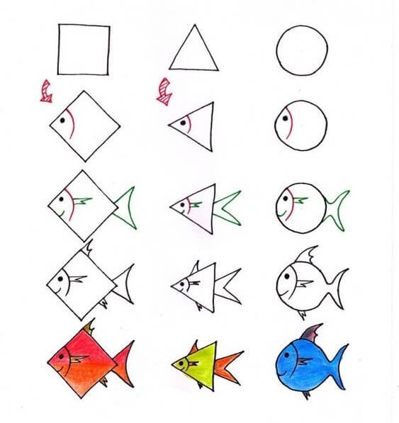 Lovely fish Drawing Ideas