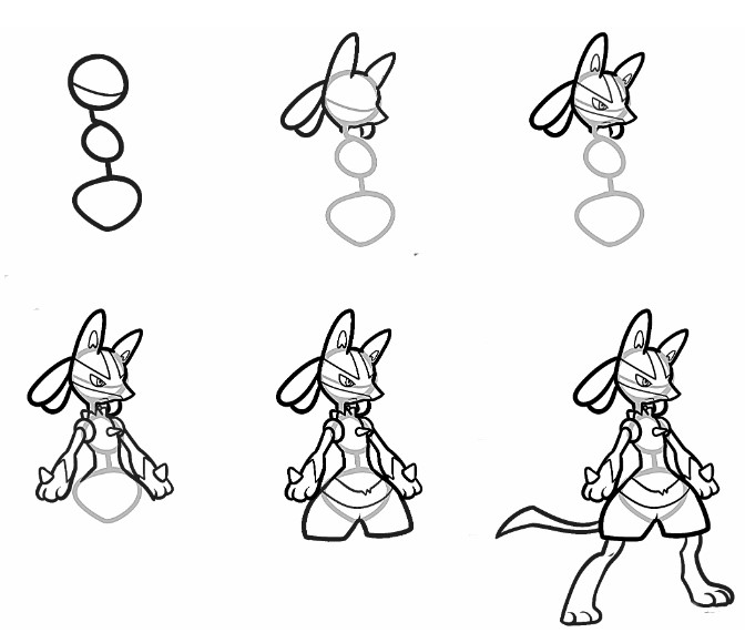 Lucario simple drawing Drawing Ideas