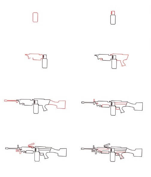 M249 gun Drawing Ideas