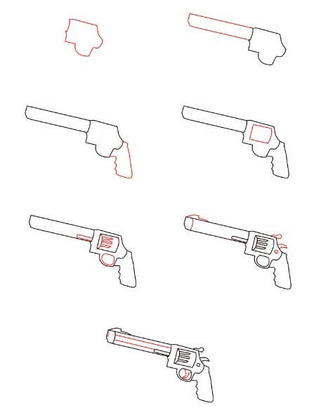 How to draw M500 gun