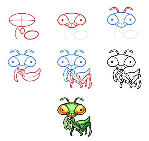 Mantis cartoon Drawing Ideas