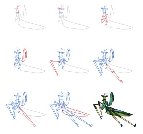 Mantis kungfu Drawing Ideas