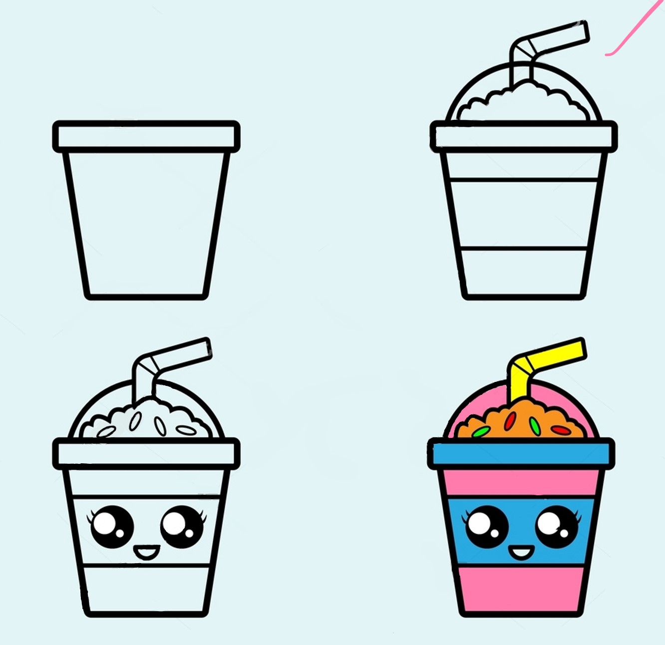 Milk tea Drawing Ideas