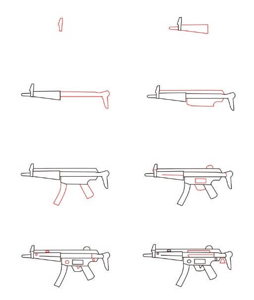Mp5 gun Drawing Ideas