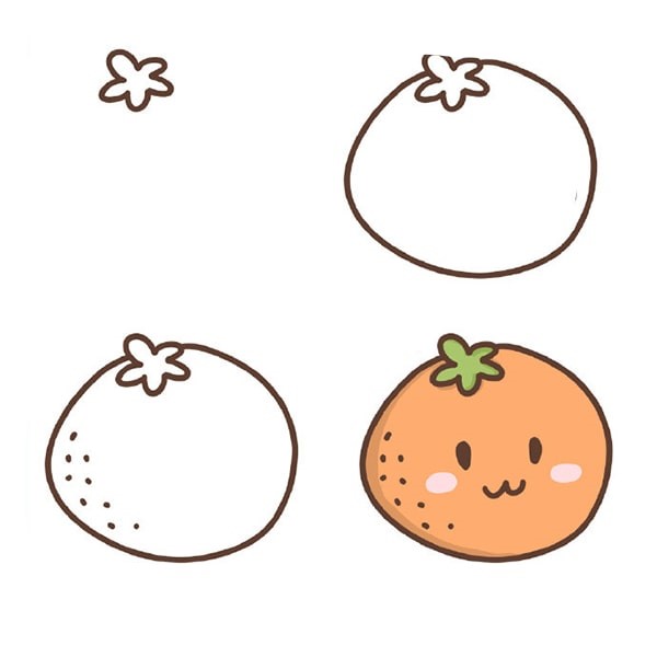 How to draw orange cute