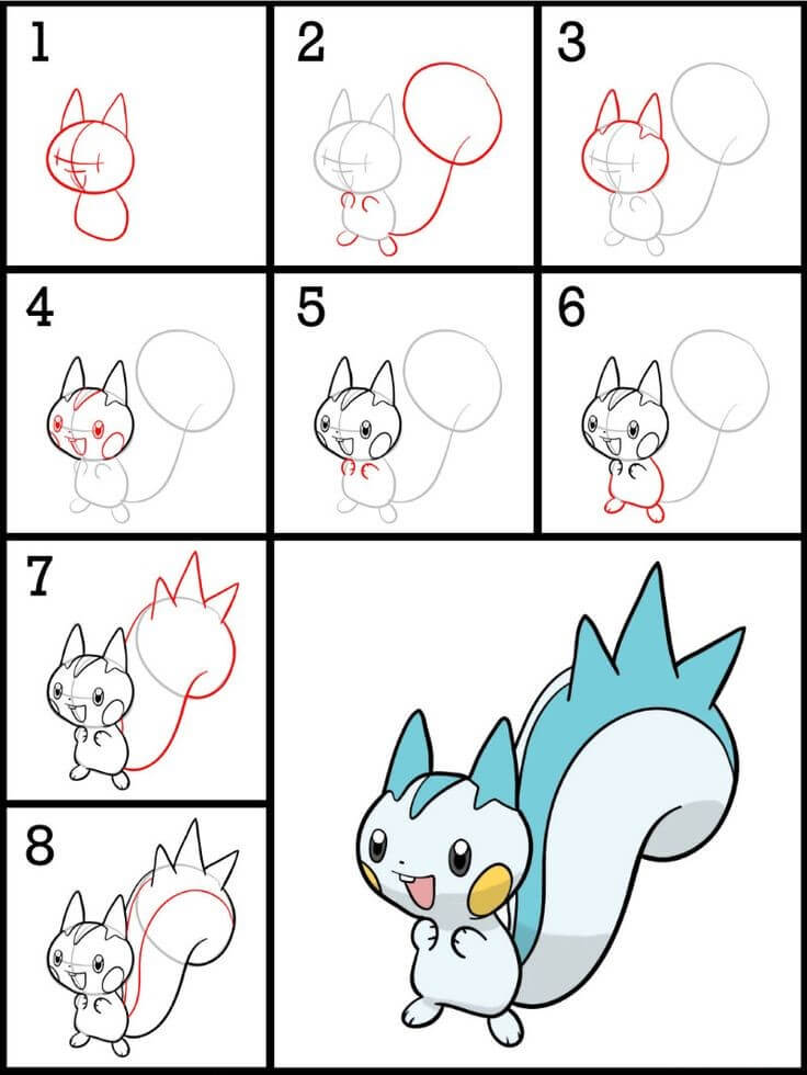 How to draw Pachirisu