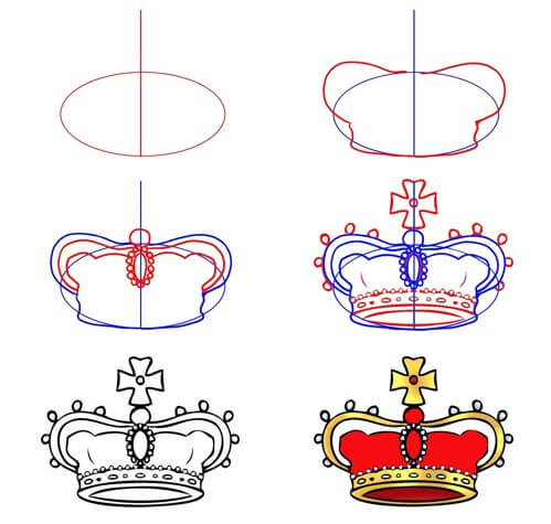 How to draw Papal crown