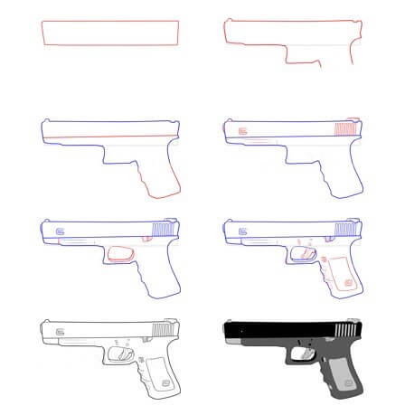 How to draw Pistol (2)