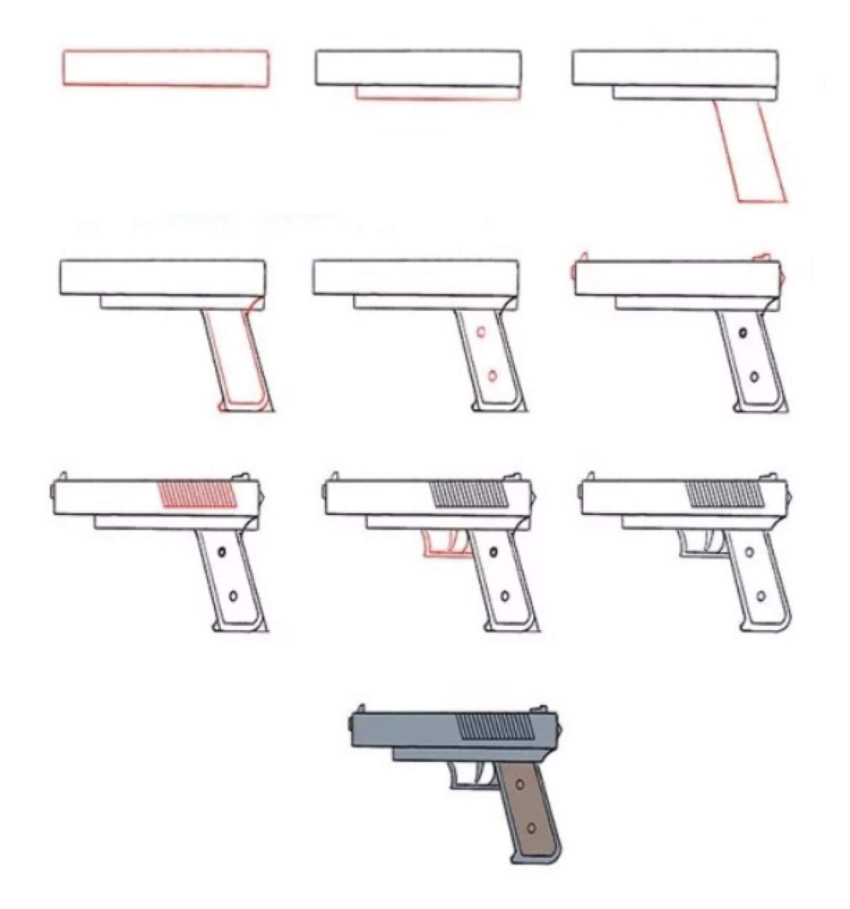 Pistol (4) Drawing Ideas