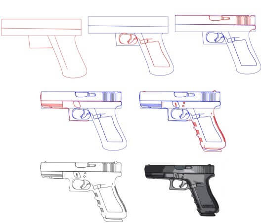 Pistol (5) Drawing Ideas