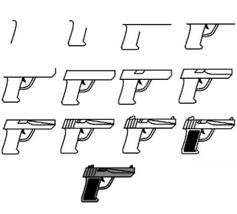 How to draw Pistol (7)