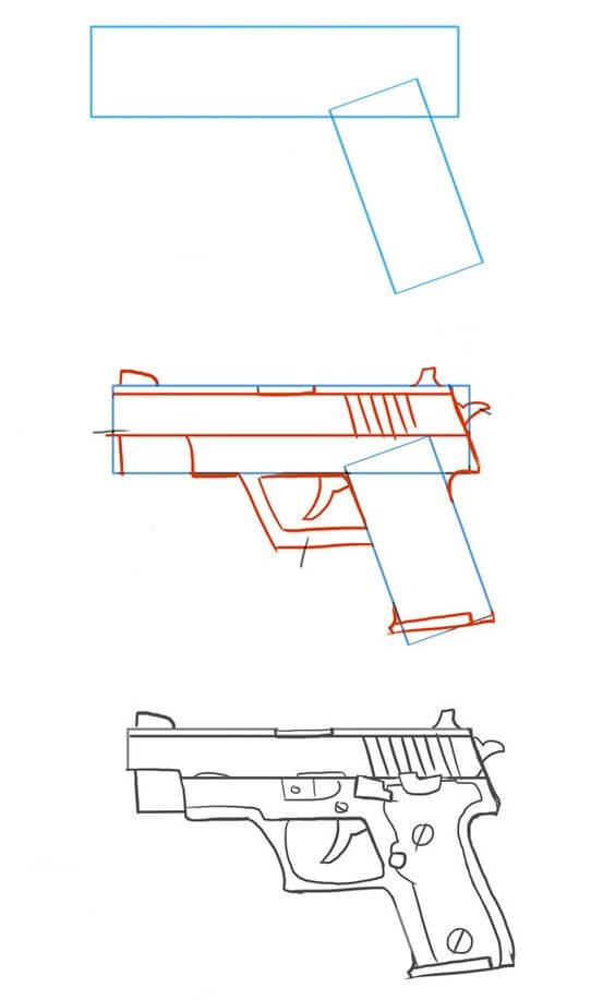 Pistol (8) Drawing Ideas