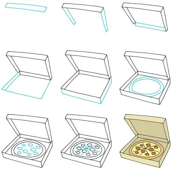 Pizza box (2) Drawing Ideas