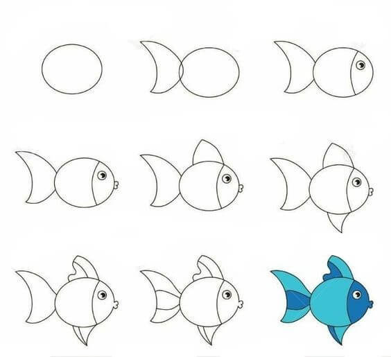 How to draw Poinsettia fish