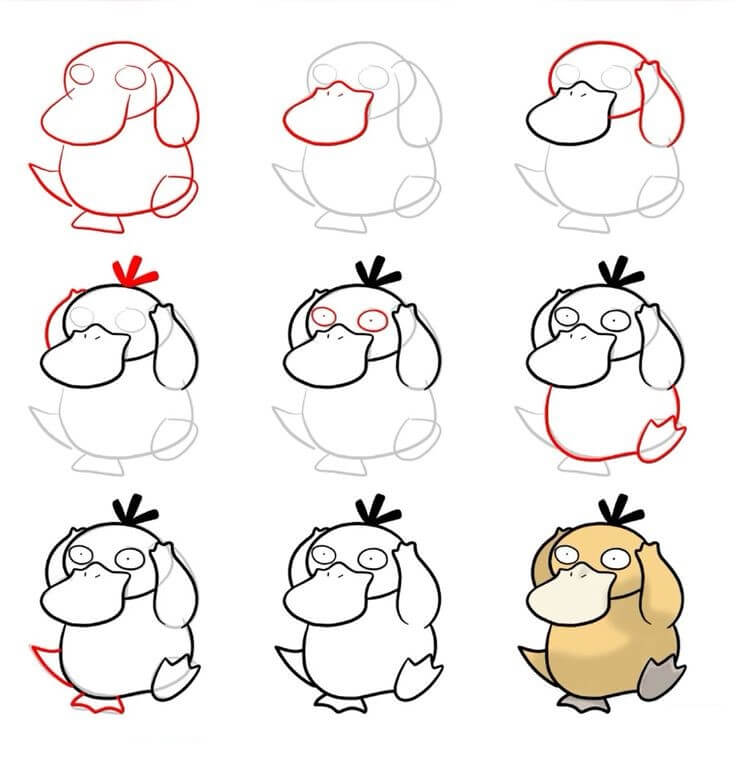 How to draw Psyduck