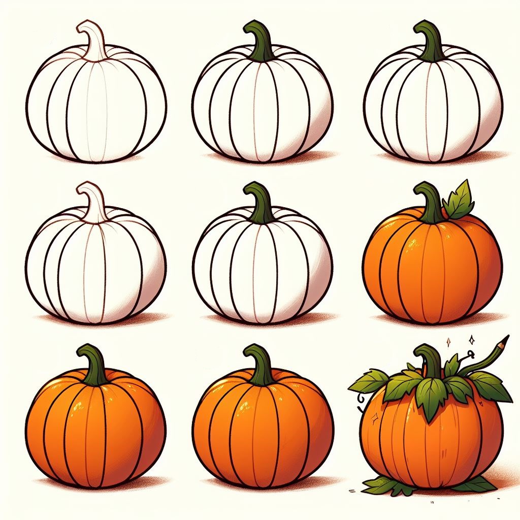 How to draw Pumpkin idea (4)