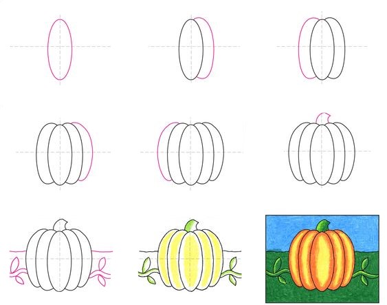How to draw Pumpkin idea (8)