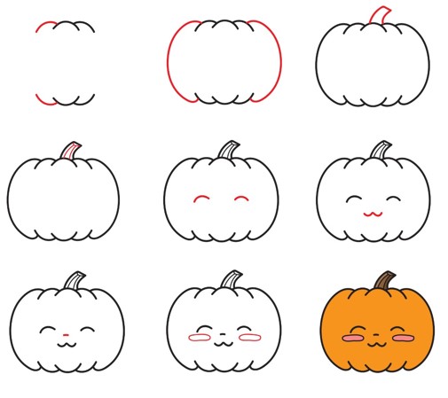 How to draw Pumpkin smile