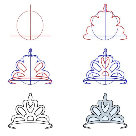 How to draw Queen crown