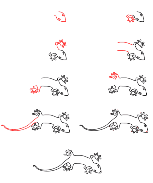 Realistic lizard Drawing Ideas