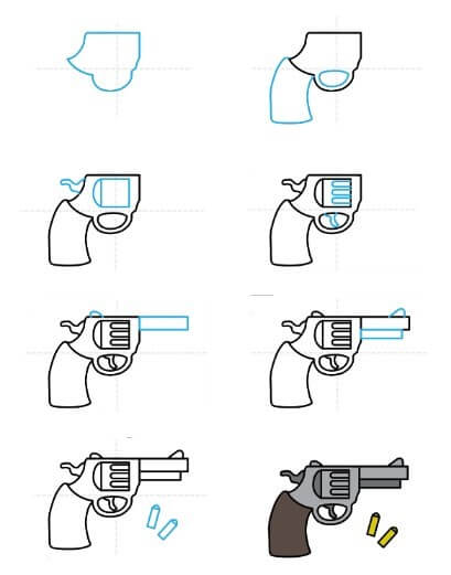 How to draw Rulo gun (2)
