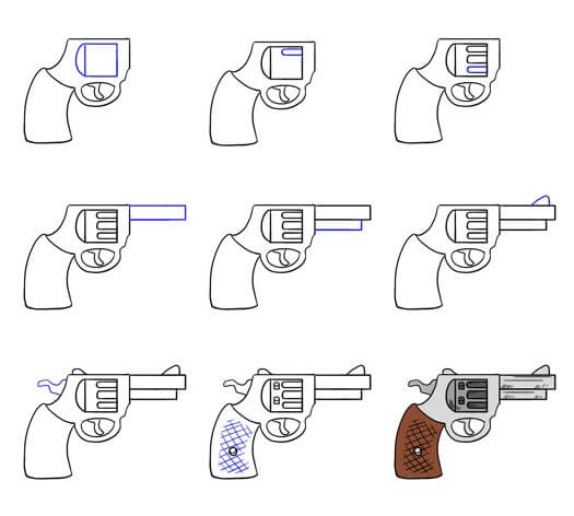 How to draw Rulo gun (3)