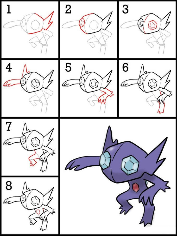 How to draw Sableye