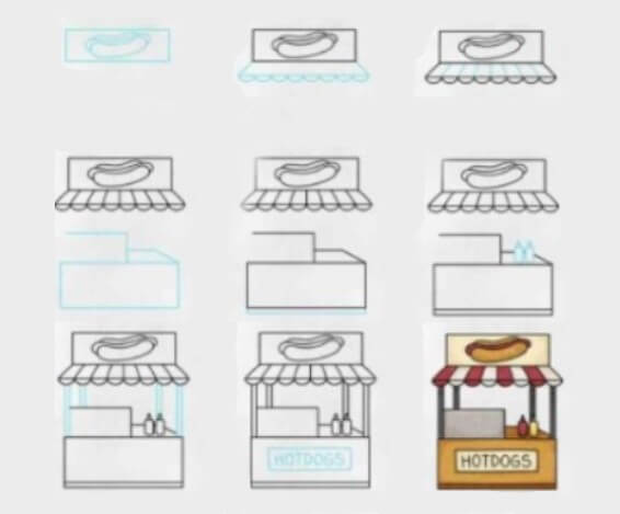 Sausage cart Drawing Ideas