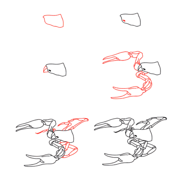 How to draw Scorpion face