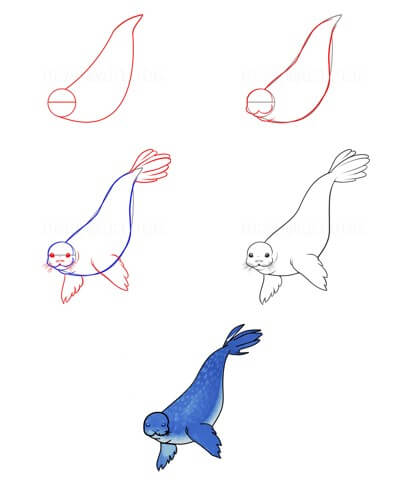 How to draw Seal idea 13