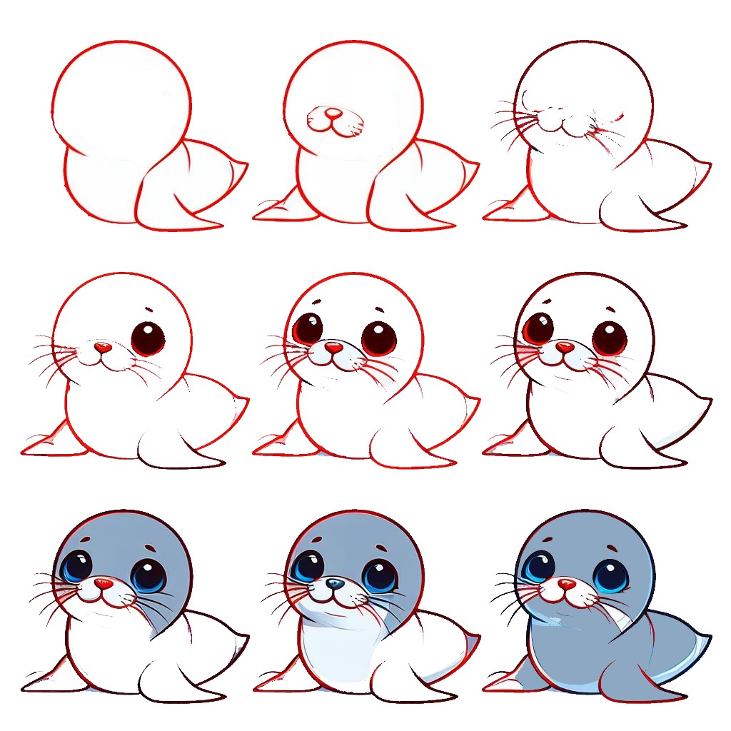 How to draw Seal idea 14