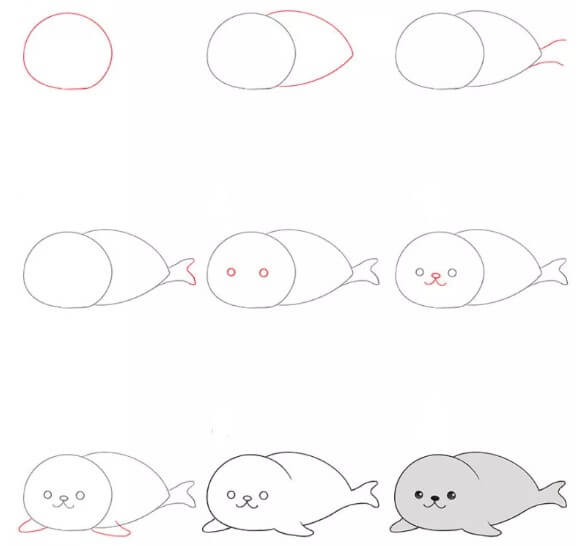 How to draw Seal idea 2