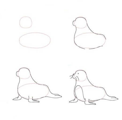 How to draw Seal idea 8