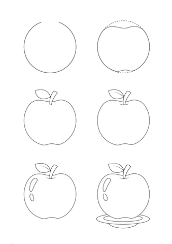 How to draw Simple apple drawing