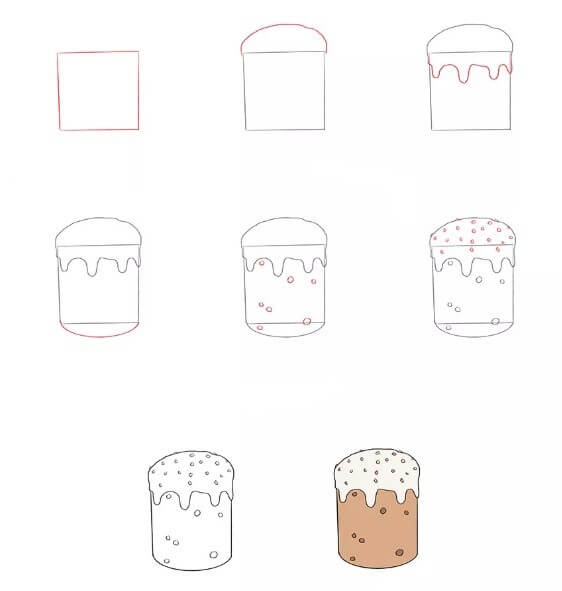 Simple cake drawing 3 Drawing Ideas