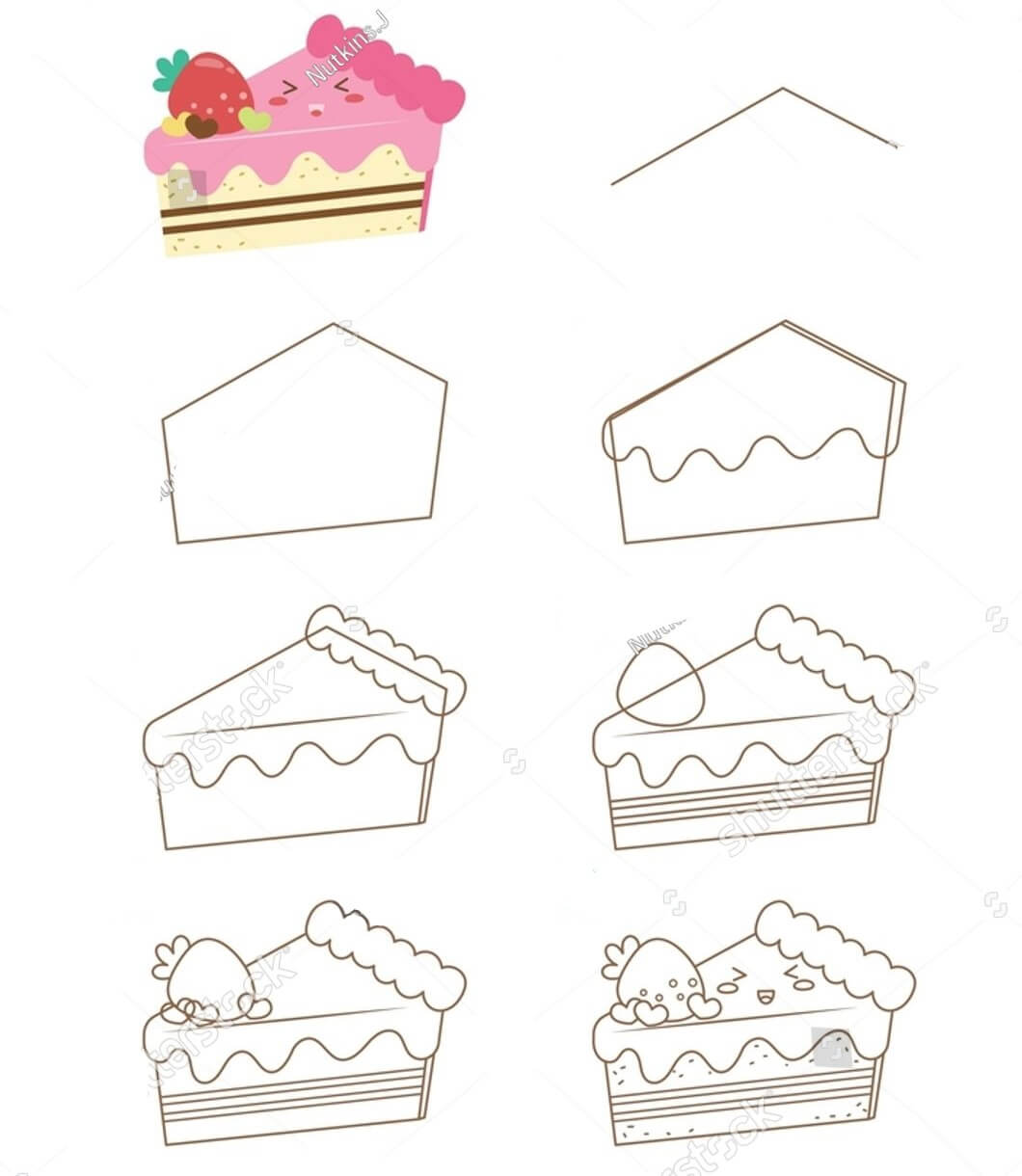Simple cake drawing Drawing Ideas