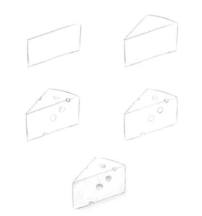 How to draw Simple cheese drawing