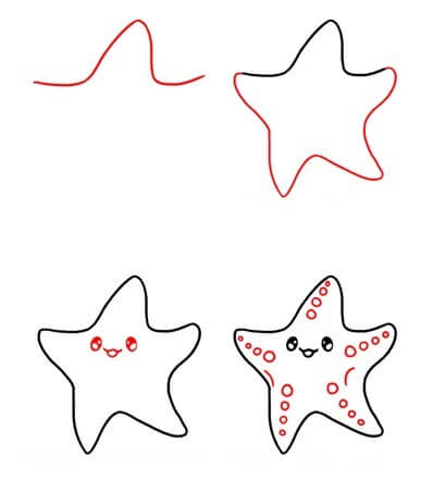 How to draw Starfish baby