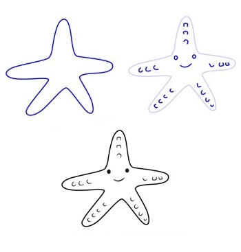 Starfish Glitter Drawing Ideas