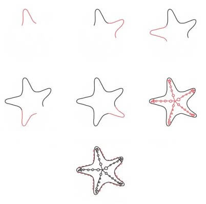 How to draw Starfish head