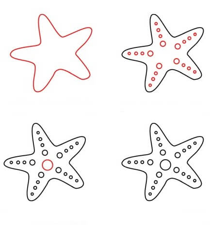 How to draw Starfish simple