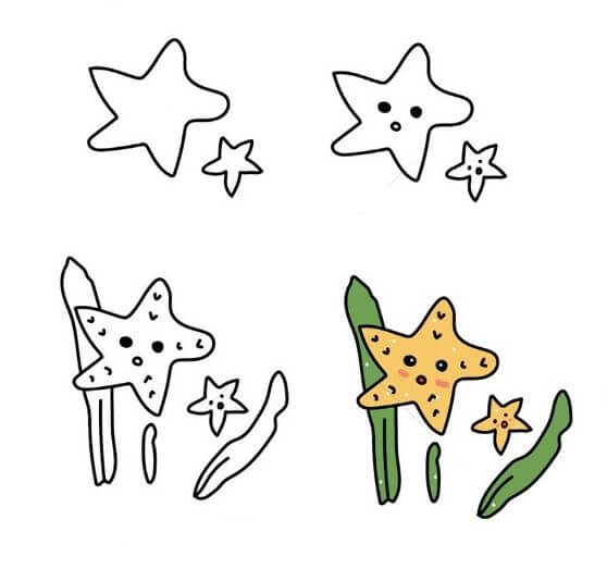 How to draw Starfish walking
