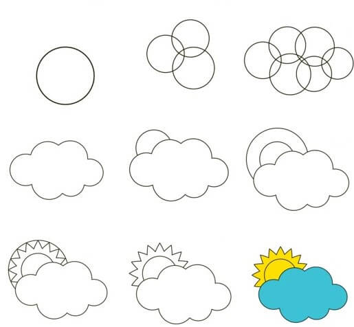 Sun behind the clouds (1) Drawing Ideas
