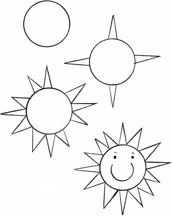 Sun smile (10) Drawing Ideas