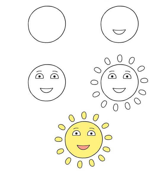 Sun smile (8) Drawing Ideas