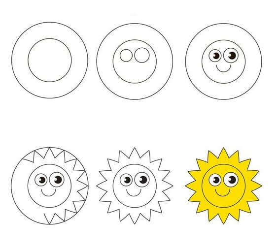 Sun smile (9) Drawing Ideas