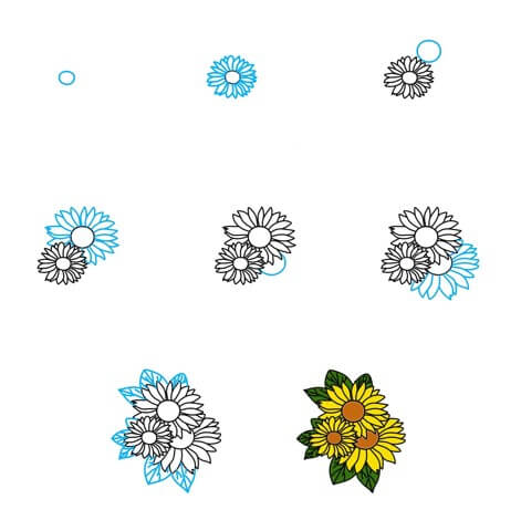 How to draw Sunflowers idea (20)