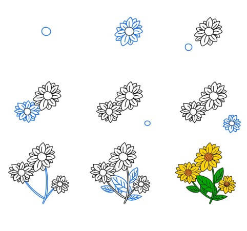 Sunflowers idea (21) Drawing Ideas